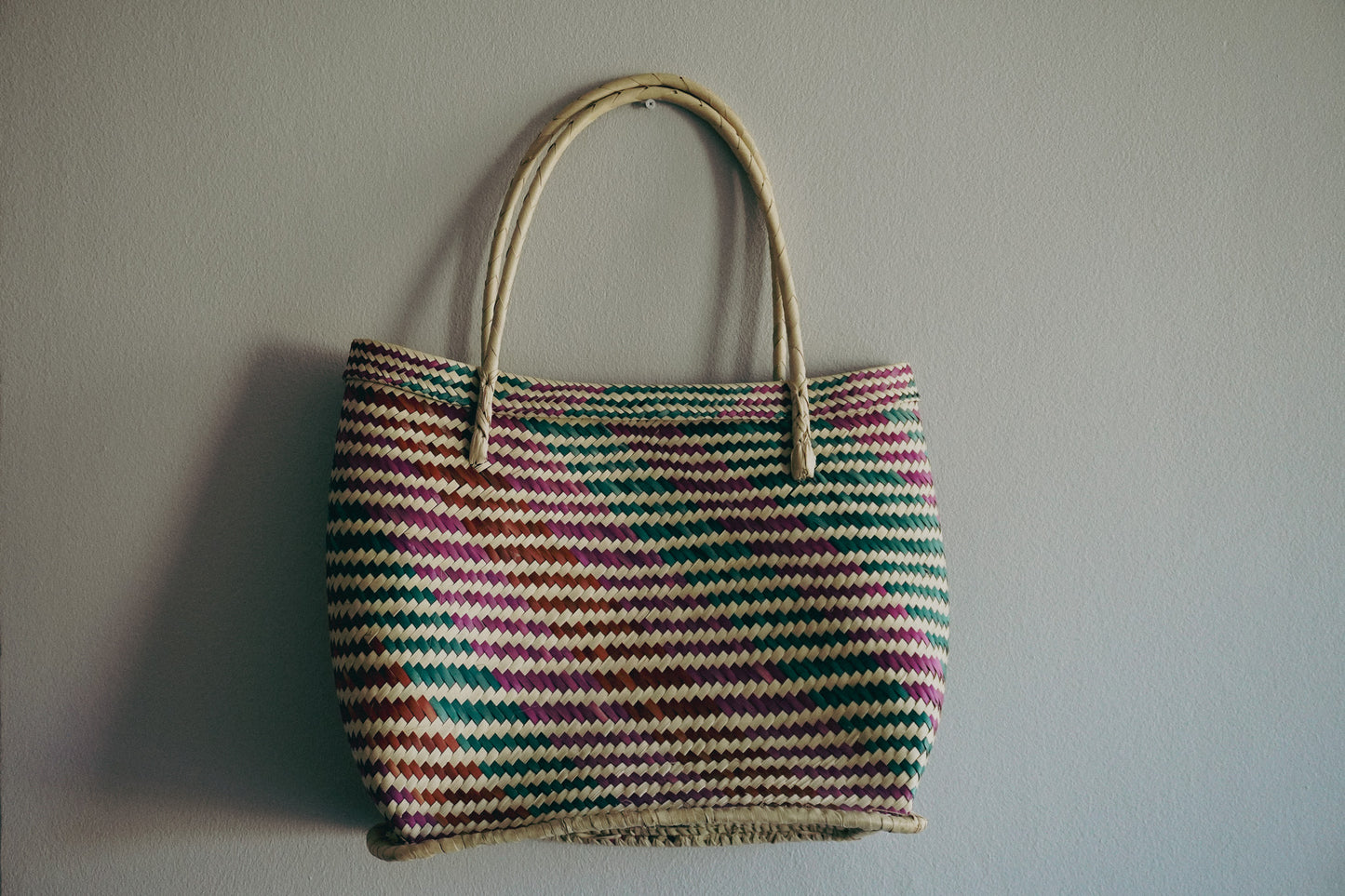 Vibrant Woven Shopping Bag