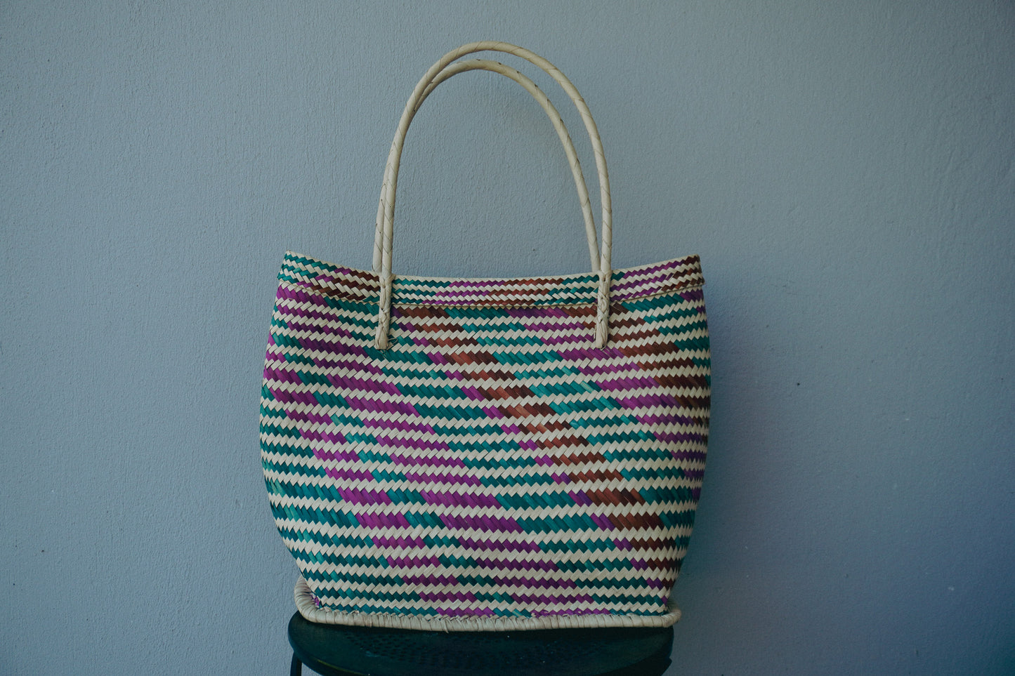 Vibrant Woven Shopping Bag